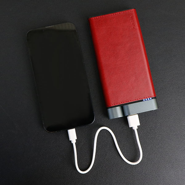 10000mAh Metal Power Bank Skóra wykończenie Patent Design Lighter Typ