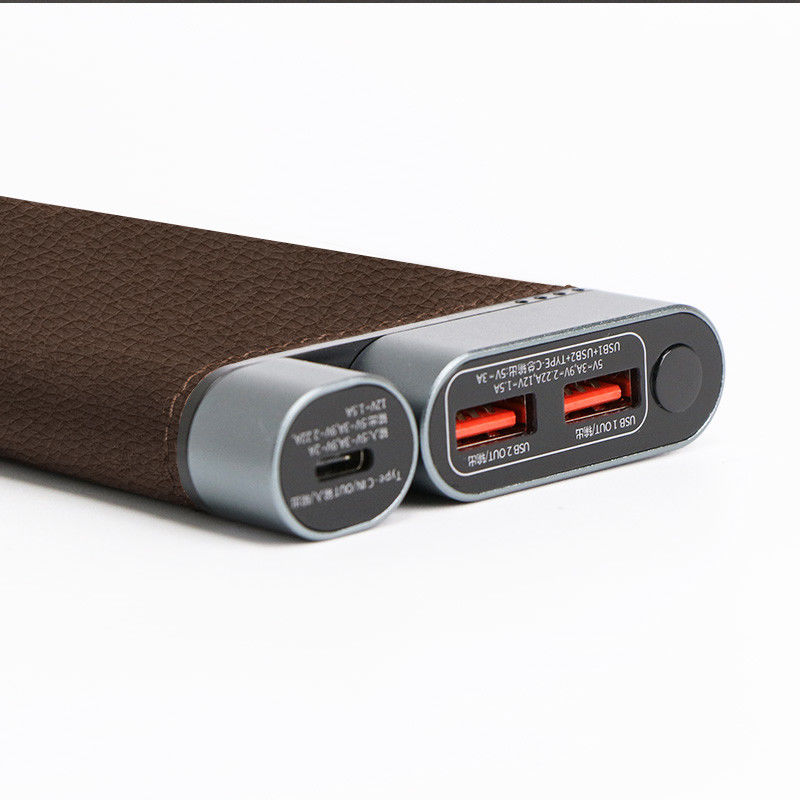 10K MAh PD Power Bank ręcznie wykonany skórzany muszel metalowy 3 porty do ładowania urządzenia