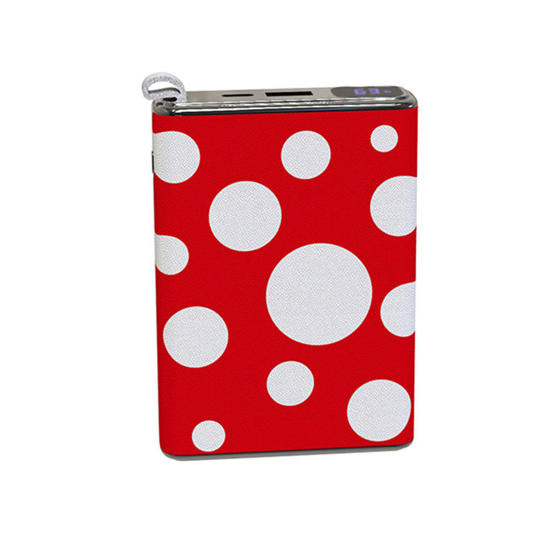 Czerwony PD20W Power Bank Ultra Slim 10000mah Pocket Mini Type Leather Shell
